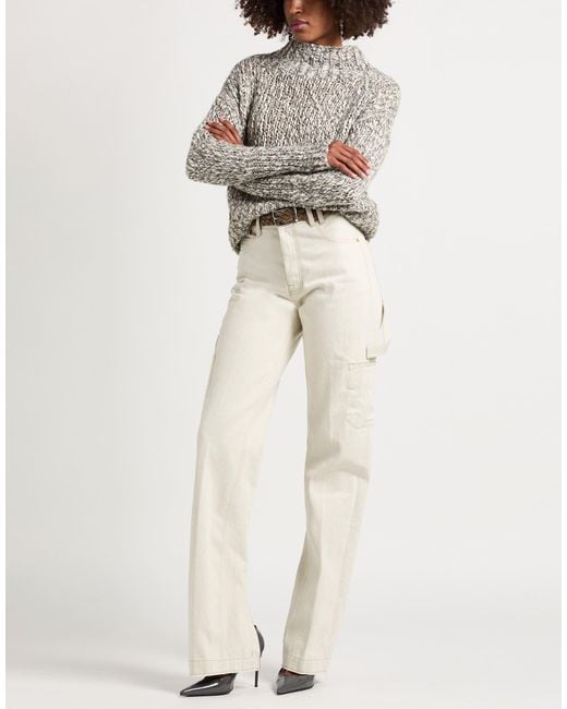 Jacquemus White Le Papier Cream Jeans Organic Cotton, Recycled Cotton, Cotton