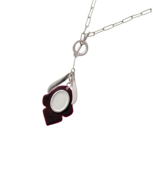 Isabel Marant White Burgundy Necklace Metal