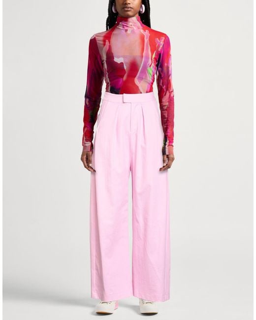 Gaelle Paris Pink Pants Cotton, Polyester, Elastane