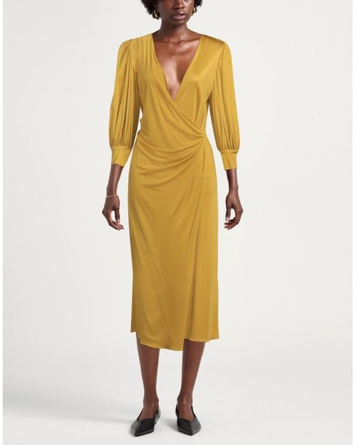 Department 5 Yellow Midi Dress Viscose