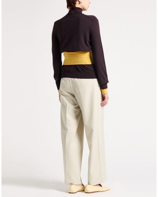 Fendi Black Plum Turtleneck Wool, Polyamide, Polyurethane, Viscose, Polyester