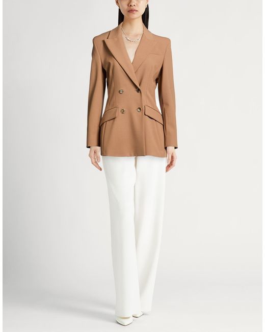 Marella Natural Sand Blazer Polyester, Virgin Wool, Elastane