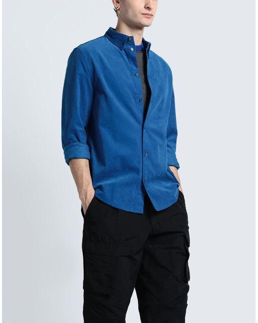 COS Blue Regular-fit Corduroy Shirt for men