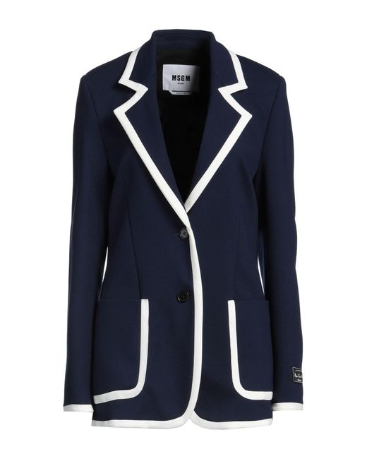 MSGM Blue Blazer Viscose, Polyamide, Elastane