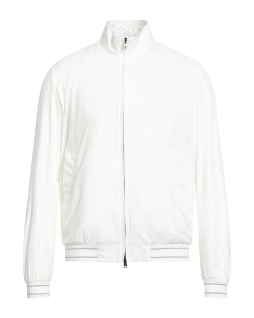 Herno White Ivory Jacket Polyester for men