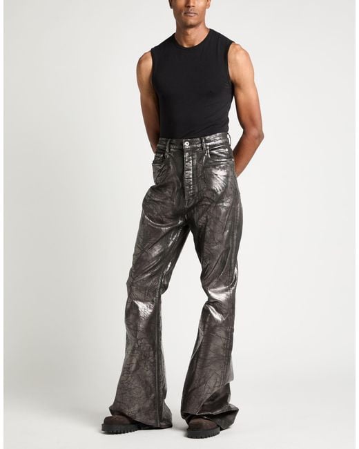 Rick Owens Gray Jeans Cotton, Elastomultiester, Rubber for men