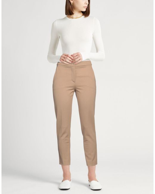 Max Mara Natural Camel Pants Viscose, Polyamide, Elastane