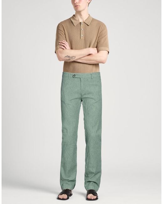 Massimo Alba Green Pants Cotton, Linen, Elastane for men