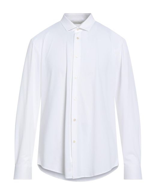 Brian Dales White Shirt Polyester, Elastane for men
