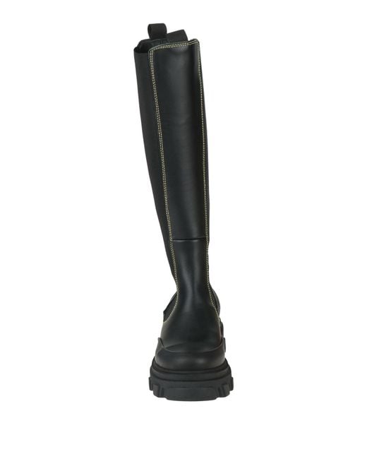Ganni Black Boot Leather