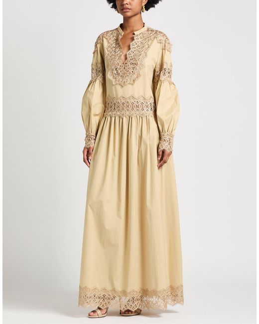 Alberta Ferretti Natural Maxi Dress