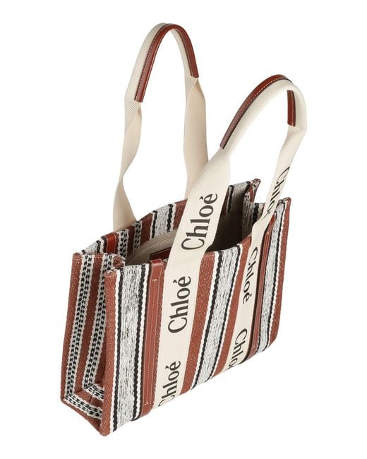 Chloé Red Shoulder Bag Linen, Calfskin, Polyester