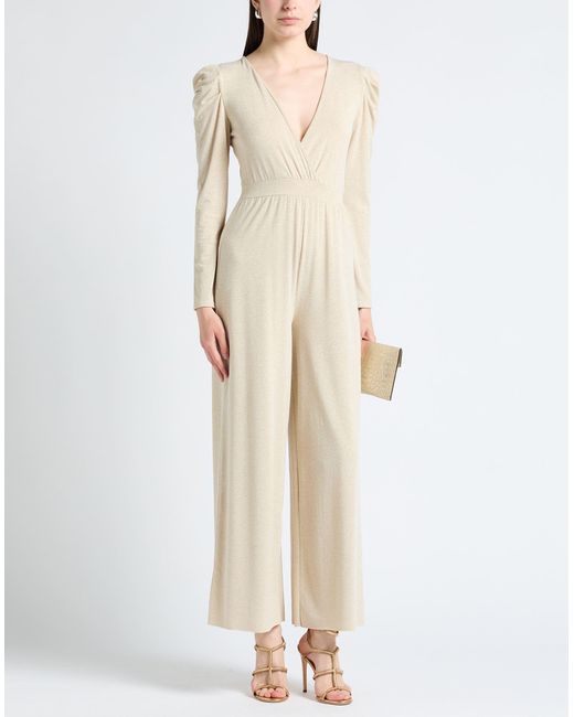 Le Volière Natural Jumpsuit Viscose, Polyester, Polyamide, Elastane