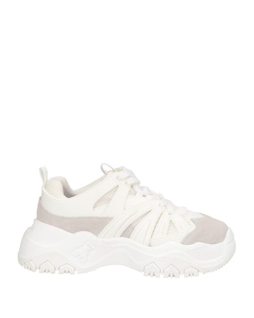 Patrizia Pepe White Cream Sneakers Polyester, Soft Leather
