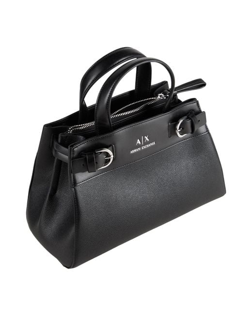 ARMANI EXCHANGE Black Handbag Polyester, Polyurethane