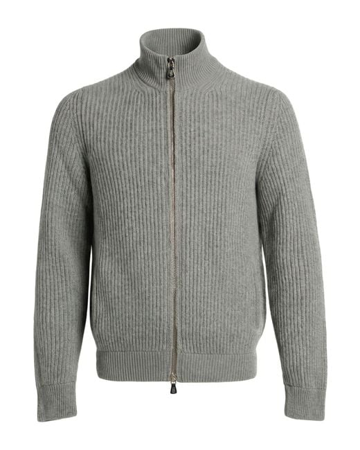 Fedeli Gray Cardigan Cashmere for men