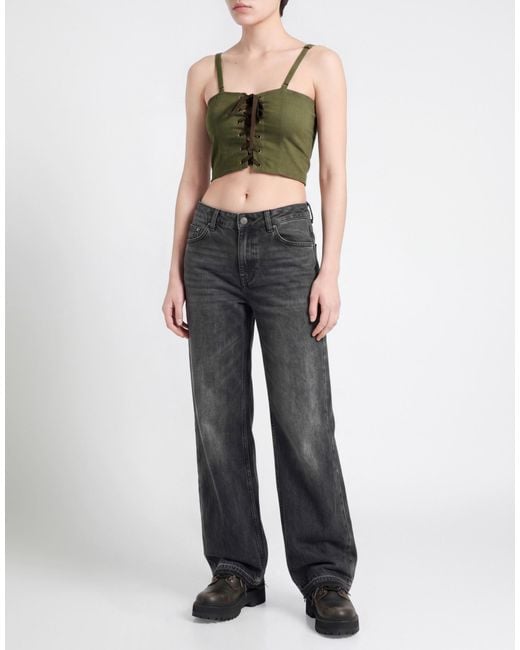Hysteric Glamour Green Khaki Top Cotton, Nylon