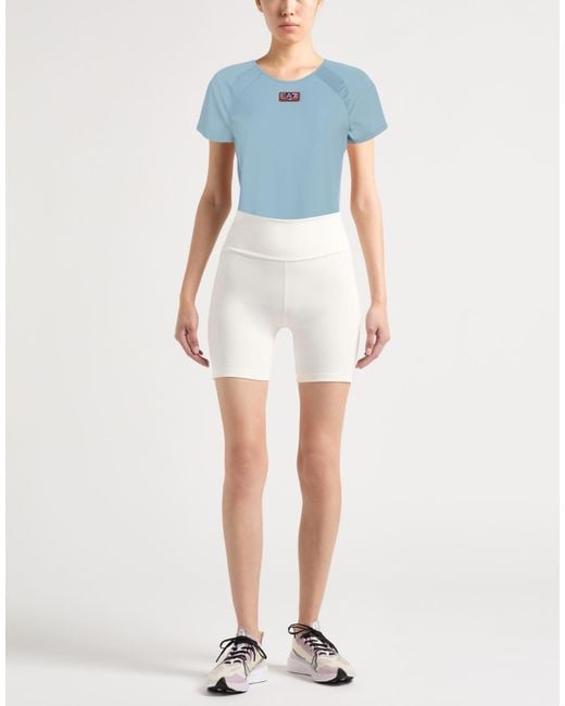 EA7 Blue T-Shirt Polyester, Elastane
