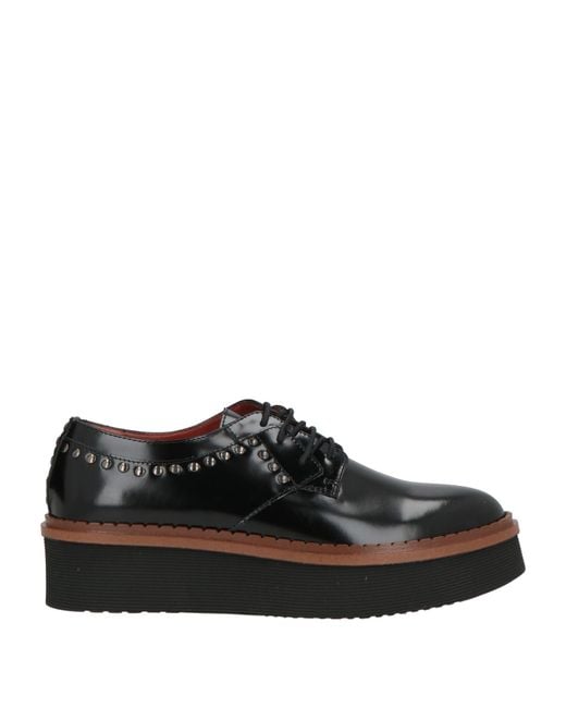 Triver Flight Black Lace-Up Shoes Leather