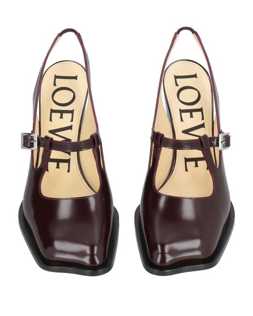 Loewe Brown Plum Pumps Leather