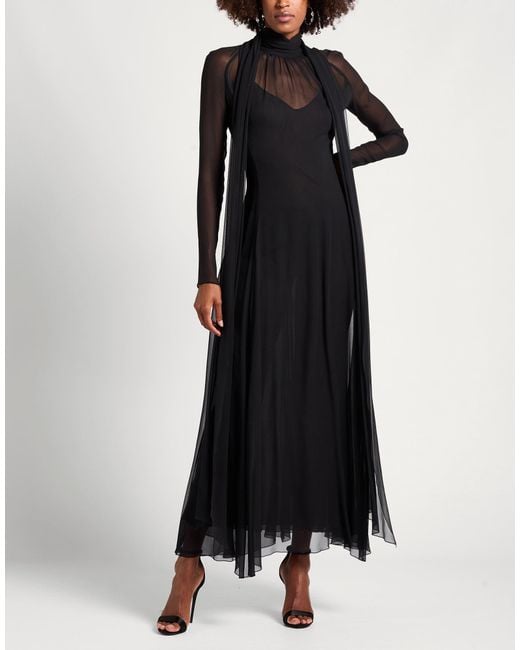 Blumarine Black Maxi Dress Polyester
