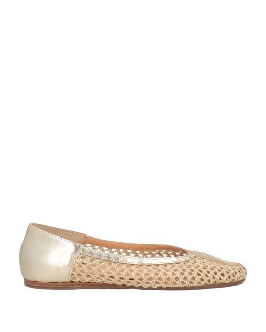 Ancient Greek Sandals Natural Ballet Flats Leather, Textile Fibers