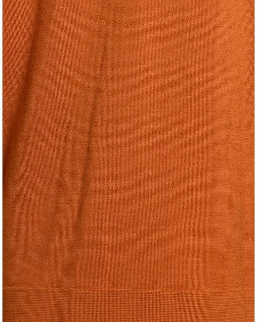 Alpha Studio Orange Rust Polo Shirt Wool for men