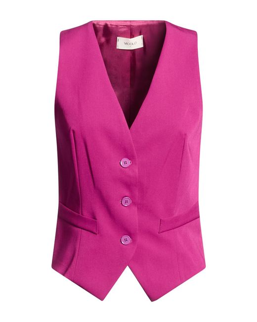 ViCOLO Pink Tailored Vest Polyester, Viscose, Elastane