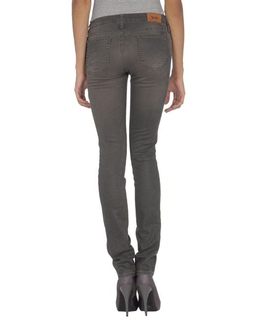 Acne Gray Lead Pants Cotton, Elastane