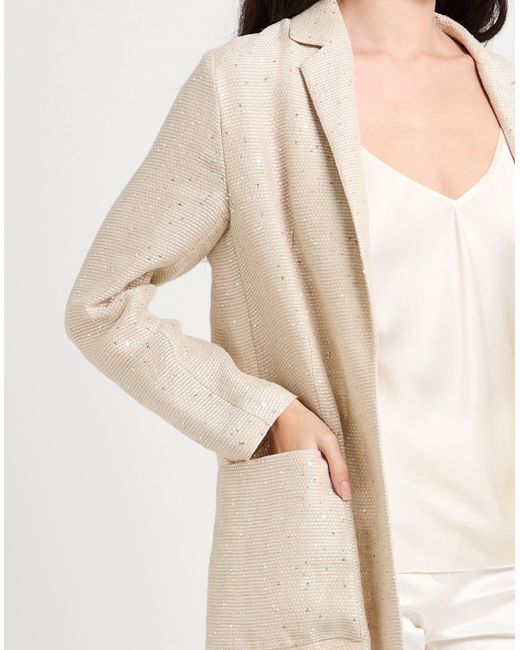 Mouche Natural Blazer Linen, Polyester, Polyamide