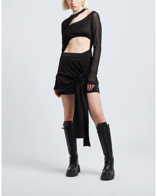8 by YOOX Black Cut Out Body Bodysuit Polyester, Elastane