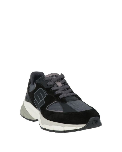 ENTERPRISE JAPAN Black Sneakers Leather, Textile Fibers