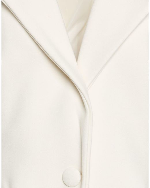 Haveone White Ivory Blazer Polyester, Viscose, Elastane