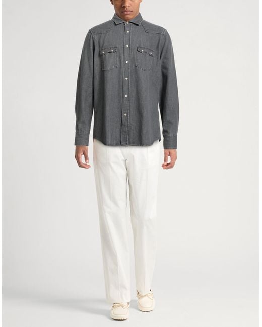 Lardini Gray Denim Shirts for men