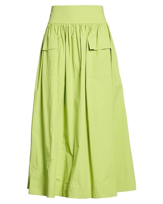 Niu Green Lime Maxi Skirt Cotton, Elastane