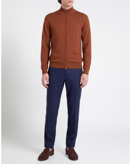 Daniele Fiesoli Brown Cardigan Merino Wool for men