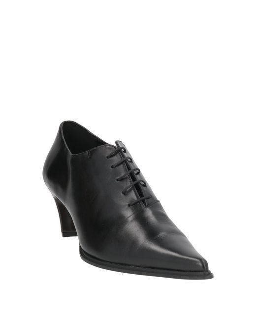Zinda Black Lace-Up Shoes Leather