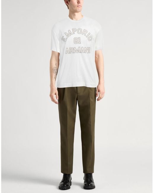 Emporio Armani White T-Shirt Lyocell, Cotton for men