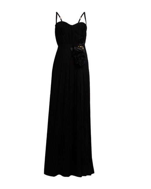 Elisabetta Franchi Black Maxi Dress Viscose, Polyester, Polyamide, Elastane
