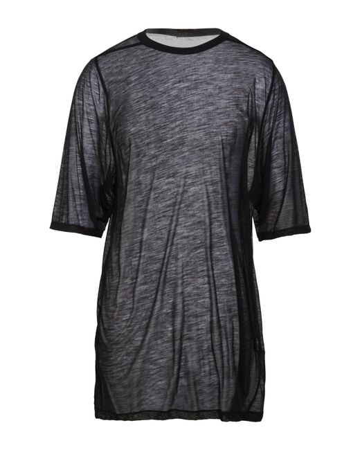 Rick Owens Black T-Shirt Wool, Polyester for men
