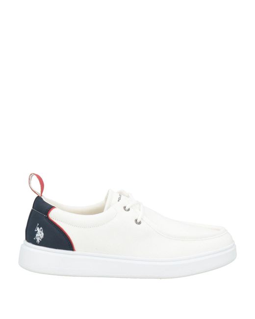 U.S. POLO ASSN. White Lace-Up Shoes for men