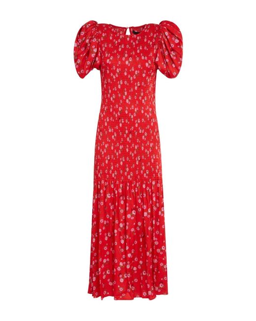 ROTATE BIRGER CHRISTENSEN Red Midi-Kleid