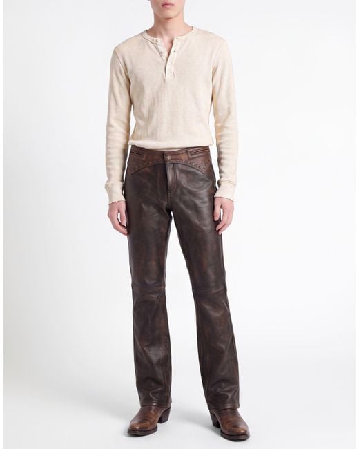 Guess Gray Pants Cow Leather for men
