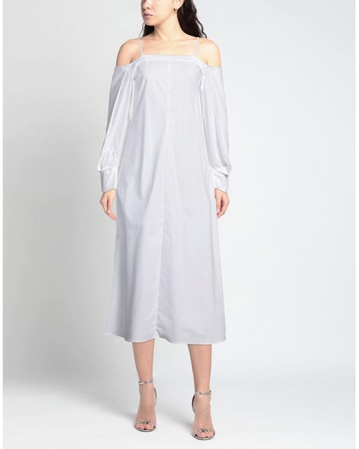 Erika Cavallini Semi Couture White Midi Dress