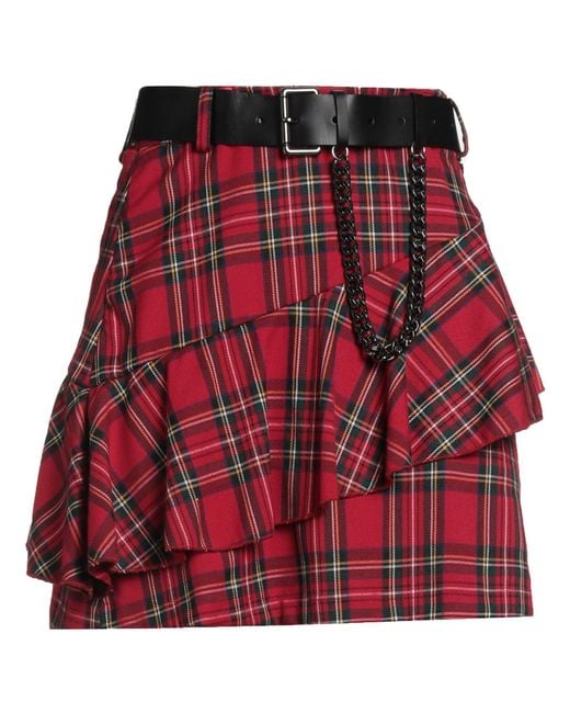 Dixie Red Mini Skirt Polyester, Viscose, Elastane