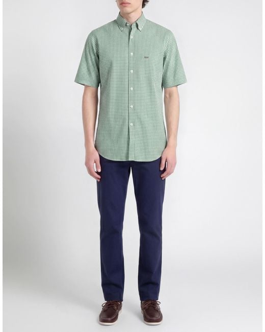 Paul & Shark Green Shirt Cotton for men