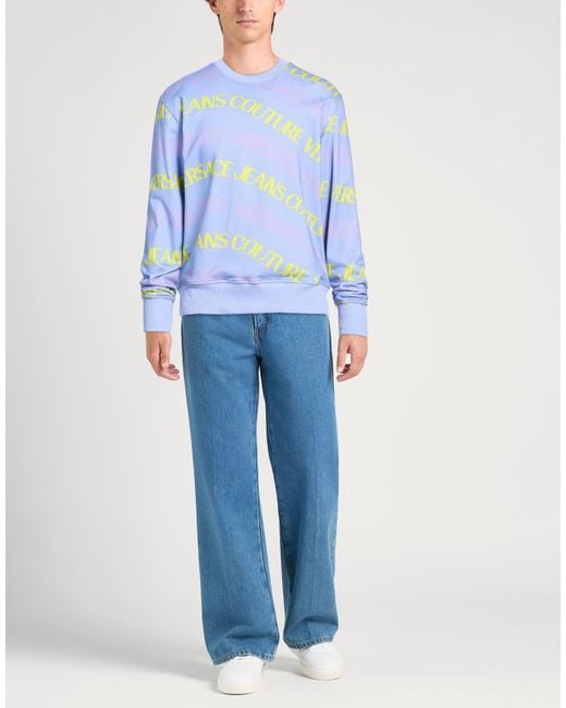 Versace Jeans Couture Blue Light Sweatshirt Cotton for men