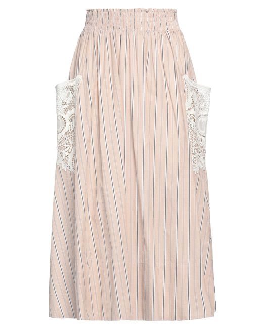 Twinset Natural Midi Skirt