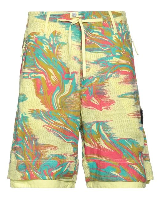Stone Island Green Shorts & Bermuda Shorts Linen, Cotton for men