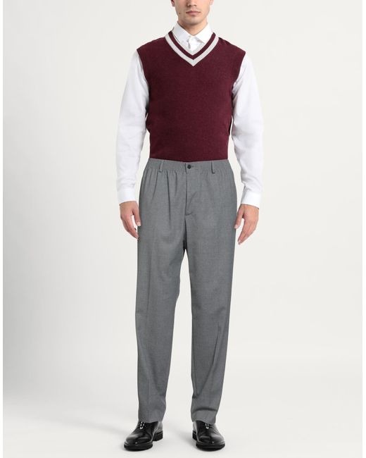 Cellar Door Gray Pants Polyethylene, Cotton, Lycra, Elastane for men